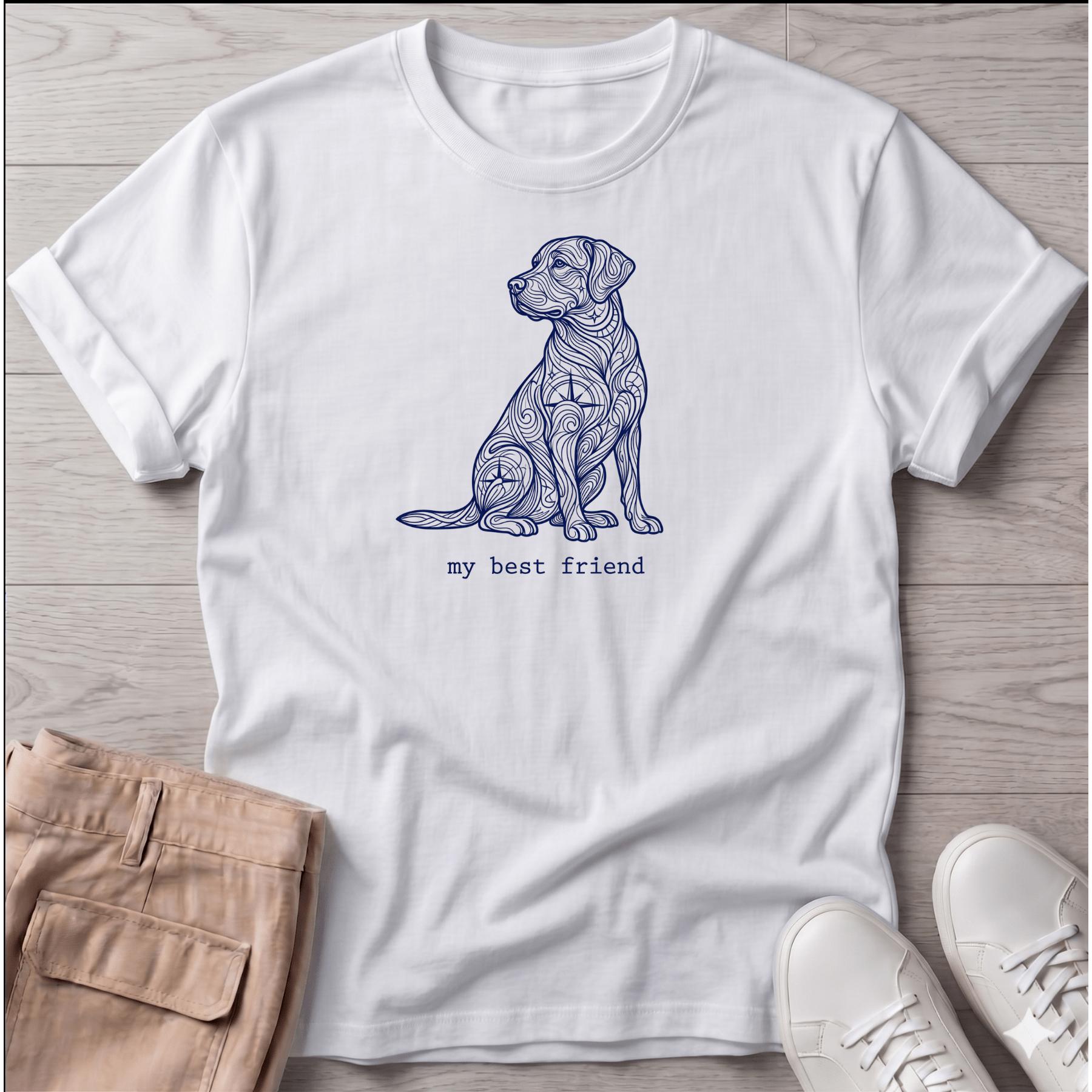 My Best Friend T-Shirt — Beach Dog Line Art Tee - dog lover coastal t-shirt, Salty Paws