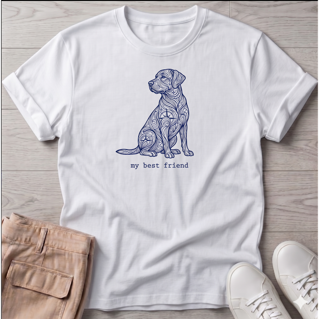 My Best Friend T-Shirt — Beach Dog Line Art Tee