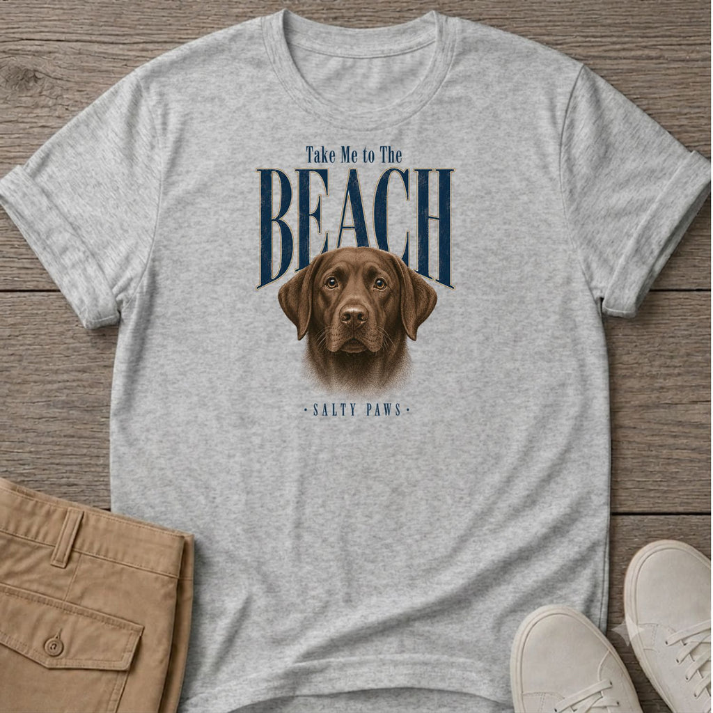 Chocolate Labrador Take me to the Beach Dog T-Shirt