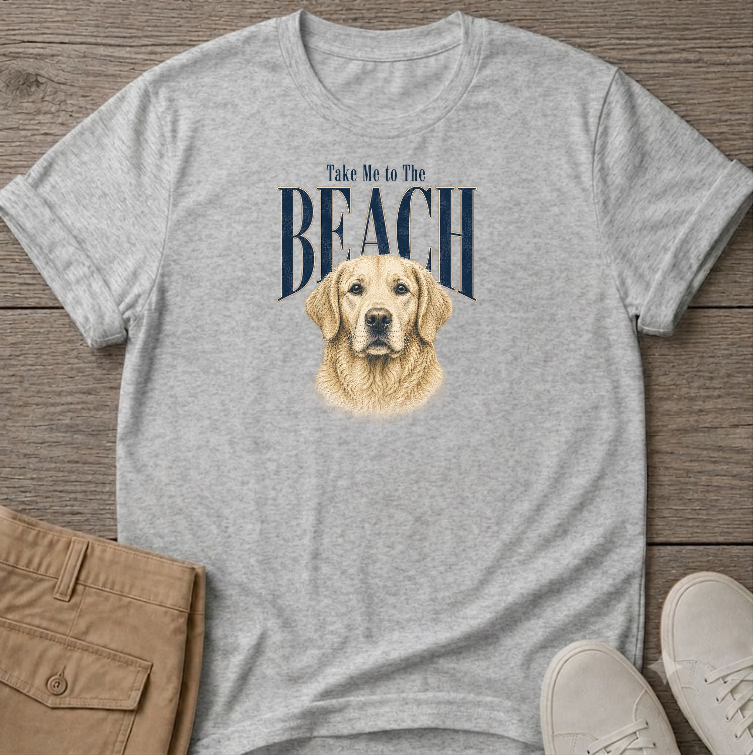 Golden Retriever Take me to the Beach Dog T-Shirt
