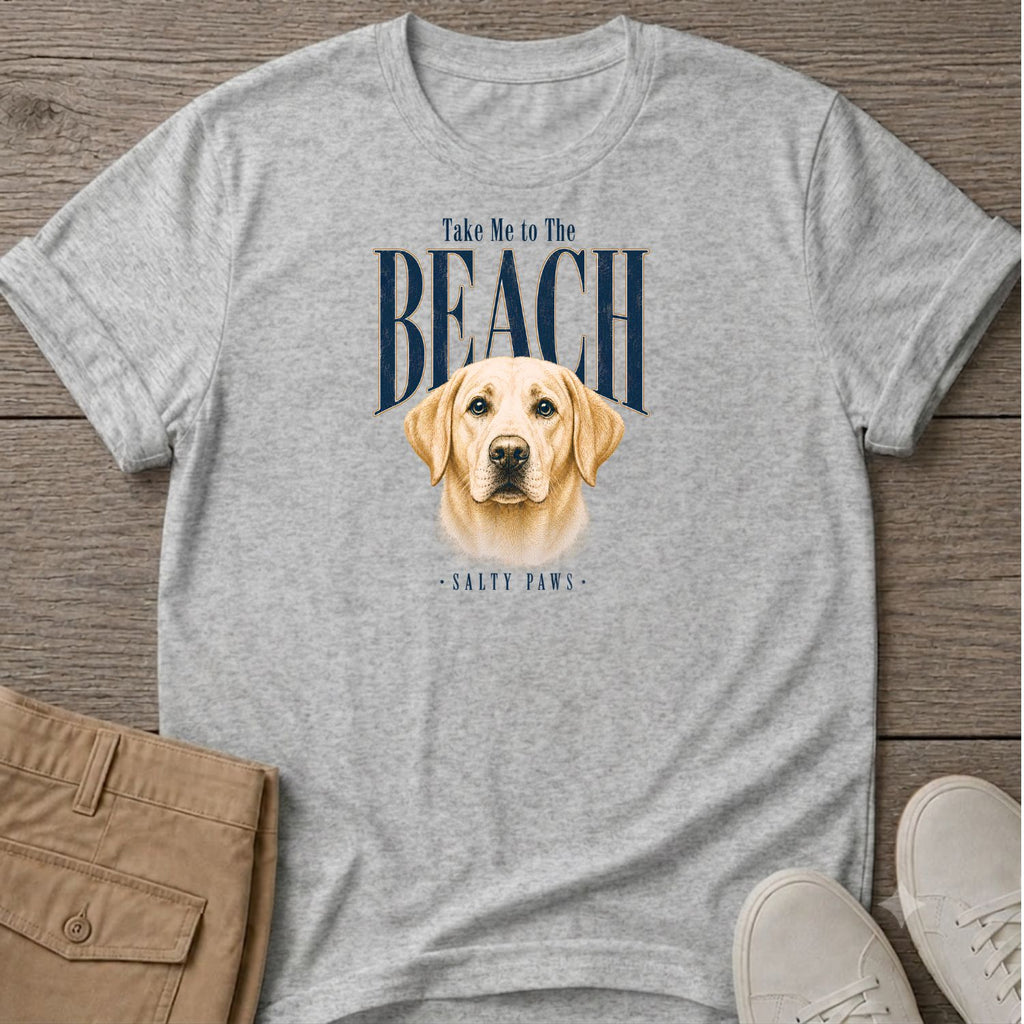 Yellow Labrador Take me to the Beach Dog T-Shirt