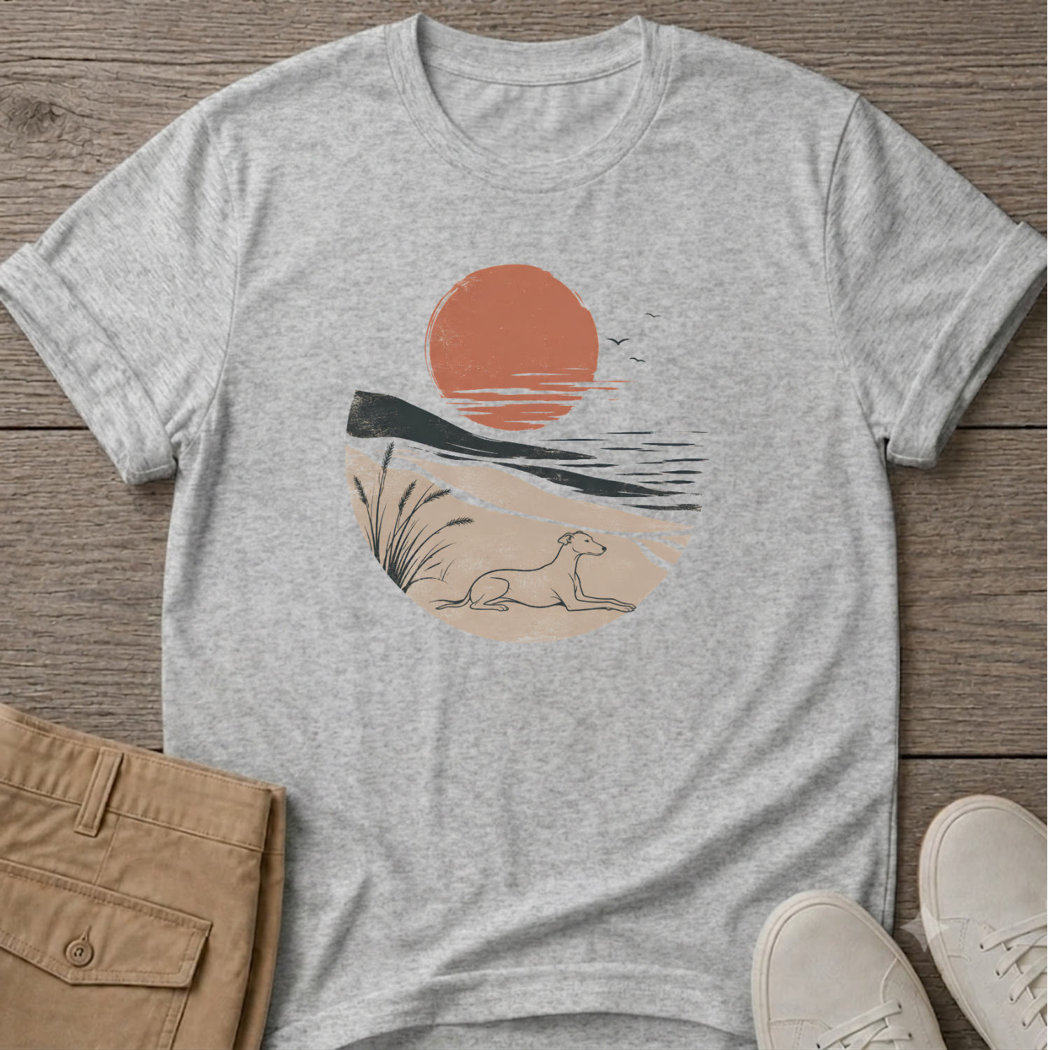 Abstract Greyhound Beach T-Shirt