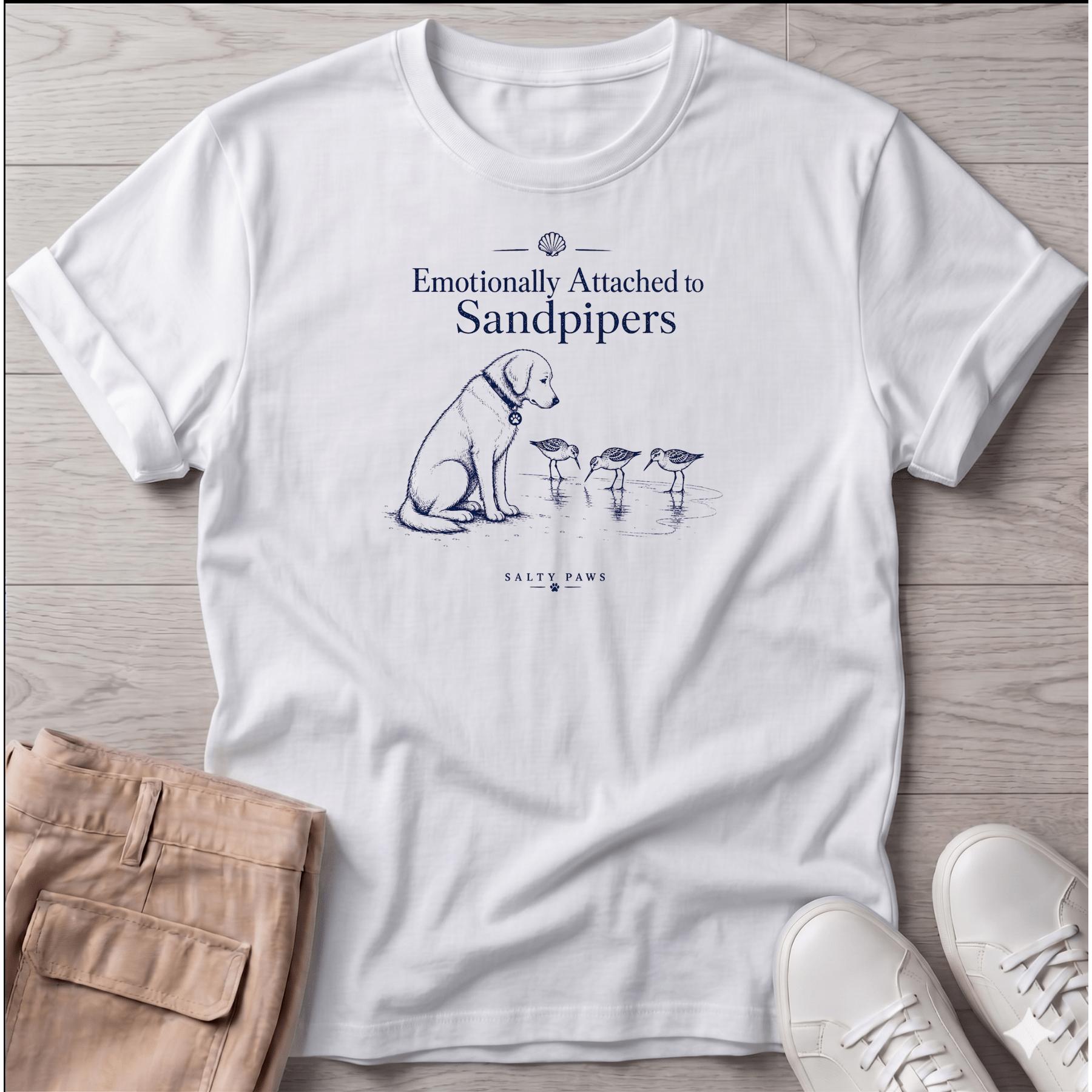 Emotionally Attached Sandpipers Dog T-Shirt