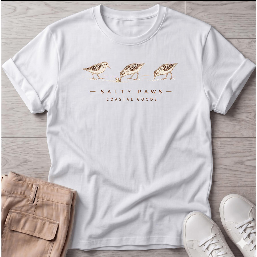 Sandpipers Sharing a Clam T-Shirt
