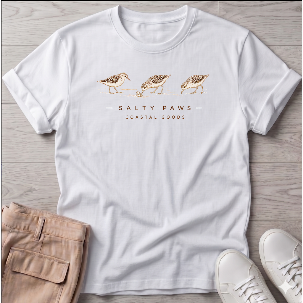 Sandpipers Sharing a Clam T-Shirt