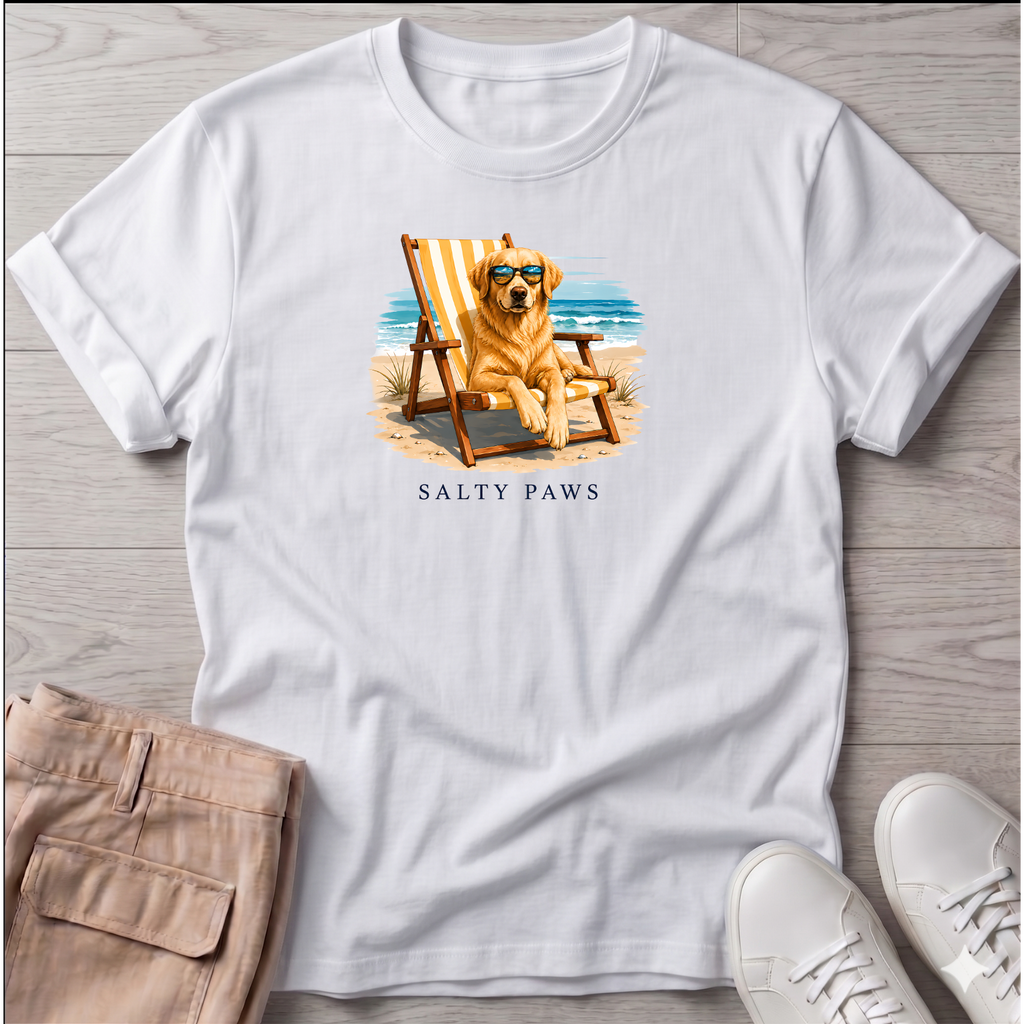 Golden Retriever Beach Chair Dog T-Shirt