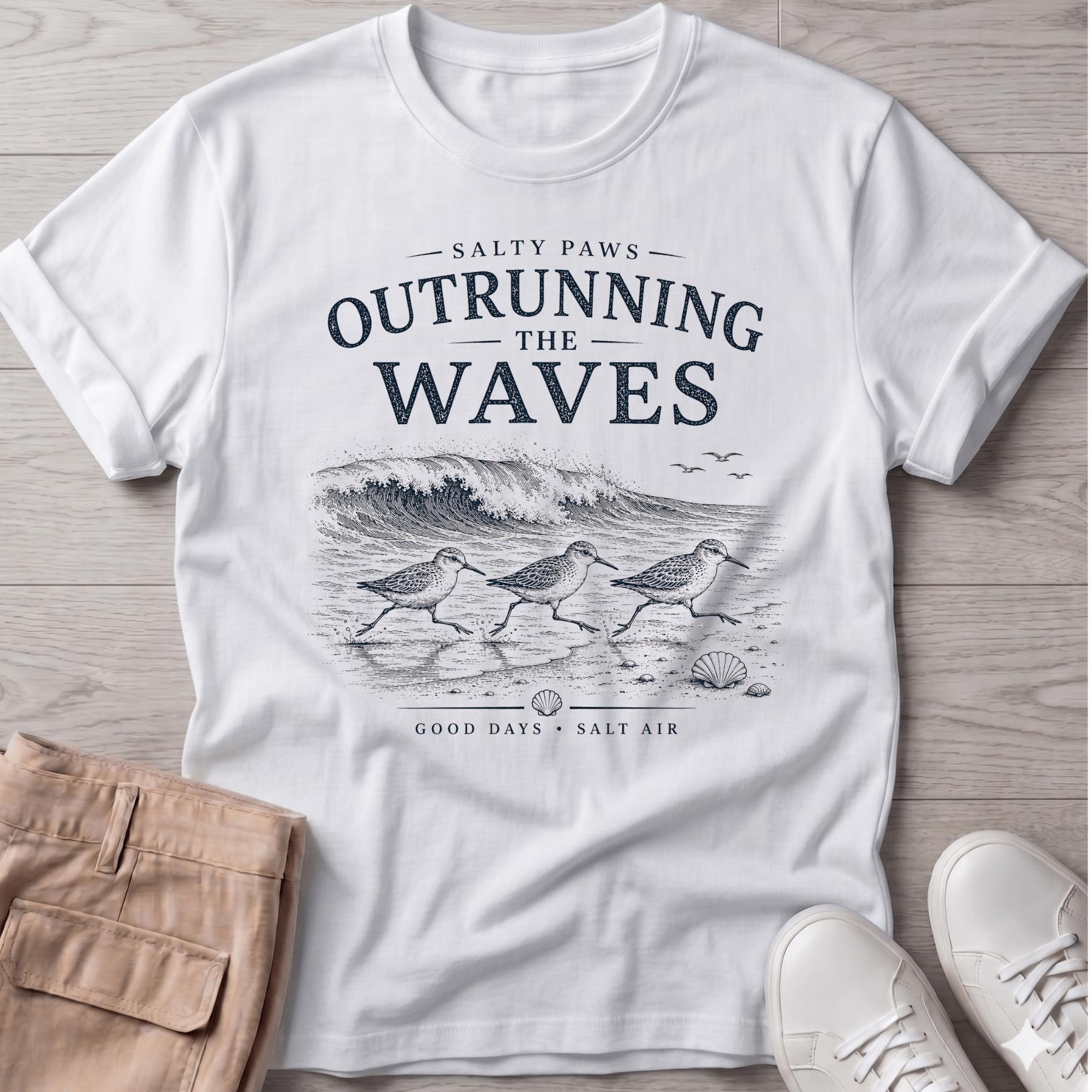 Outrunning the Waves Sandpipers T-Shirt Vacation