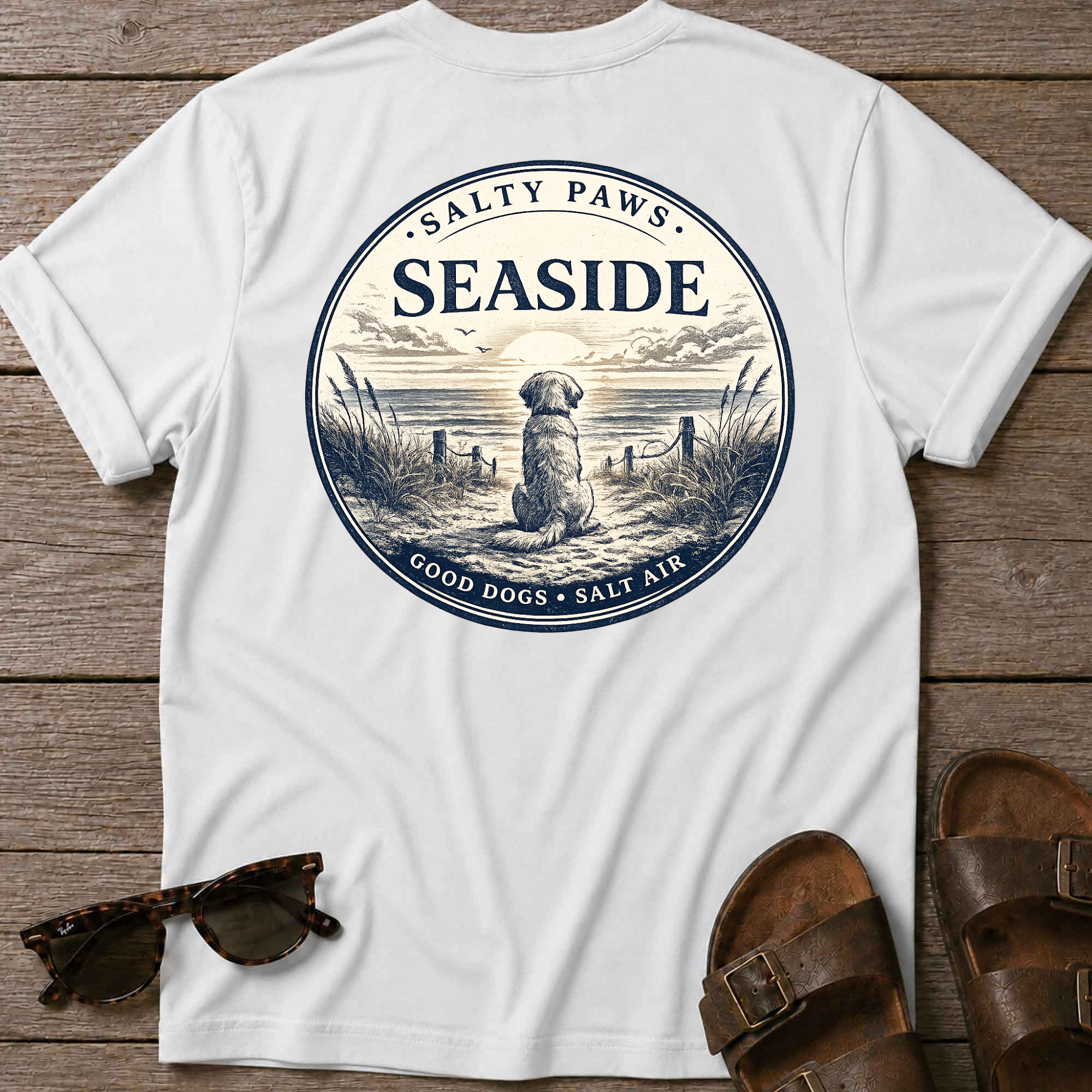 Seaside Good Dogs Back T-Shirt