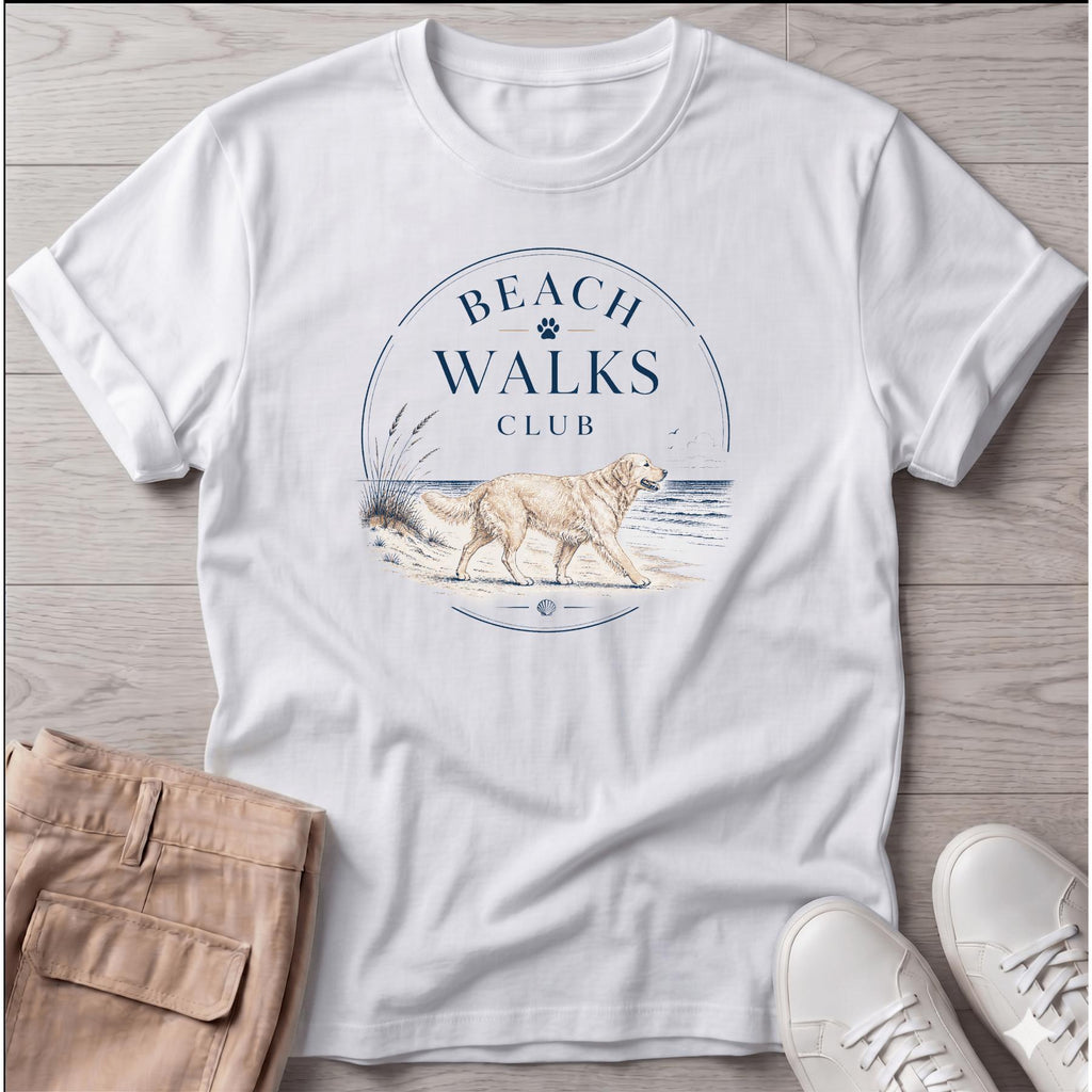 Beach Walk Golden Retriever T-Shirt