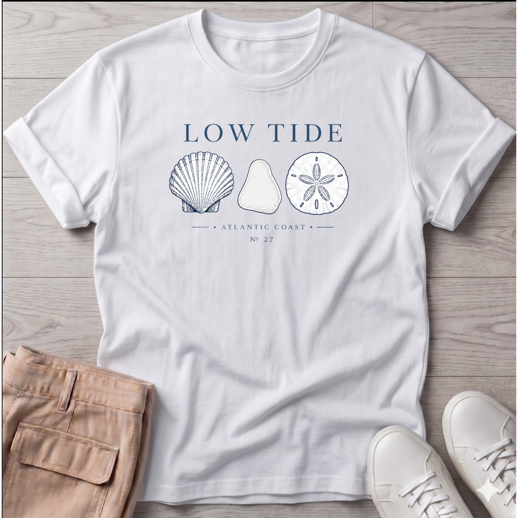 Scallop Beach Glass Sand Dollar Tee