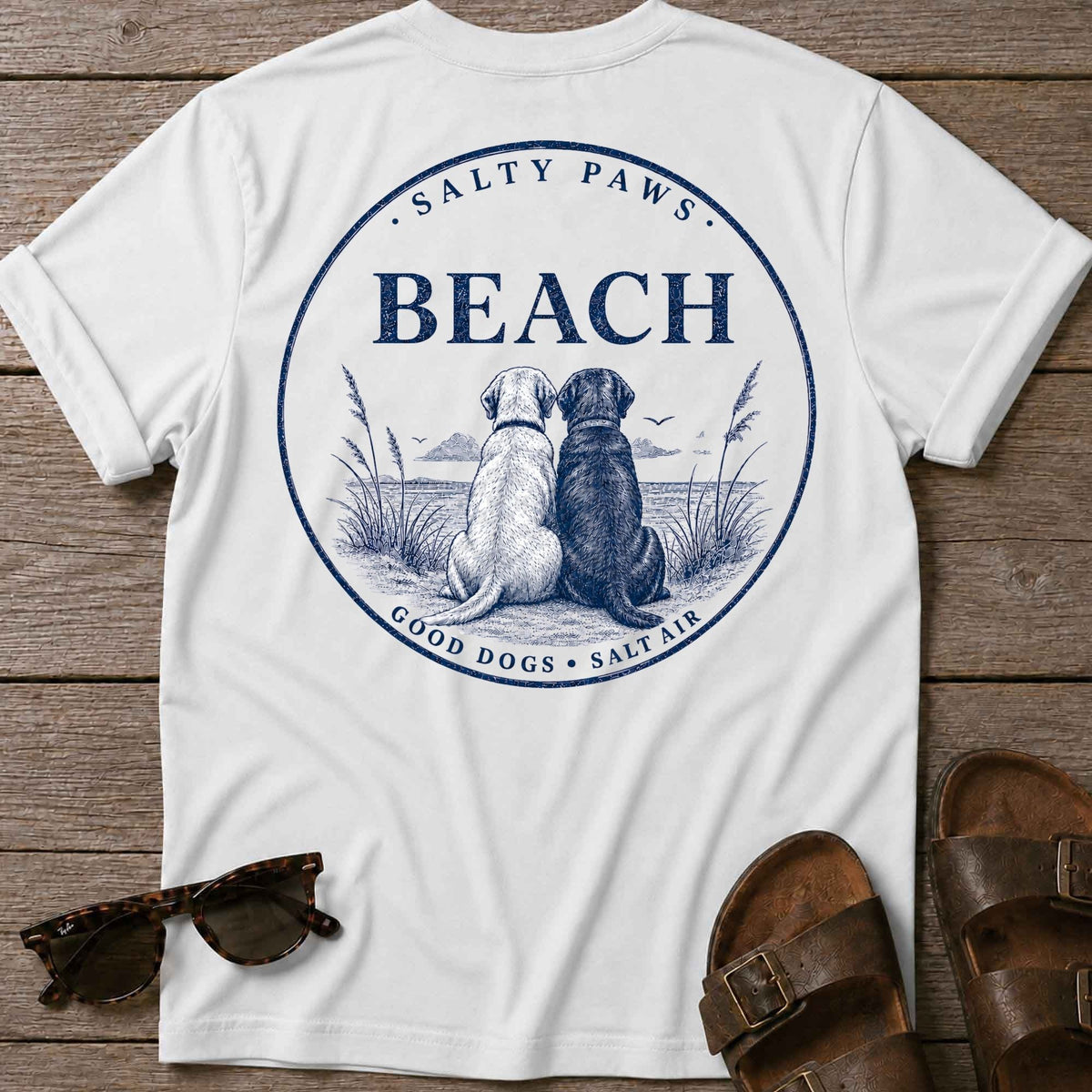 Beach Good Dogs 2 Labs T-Shirt