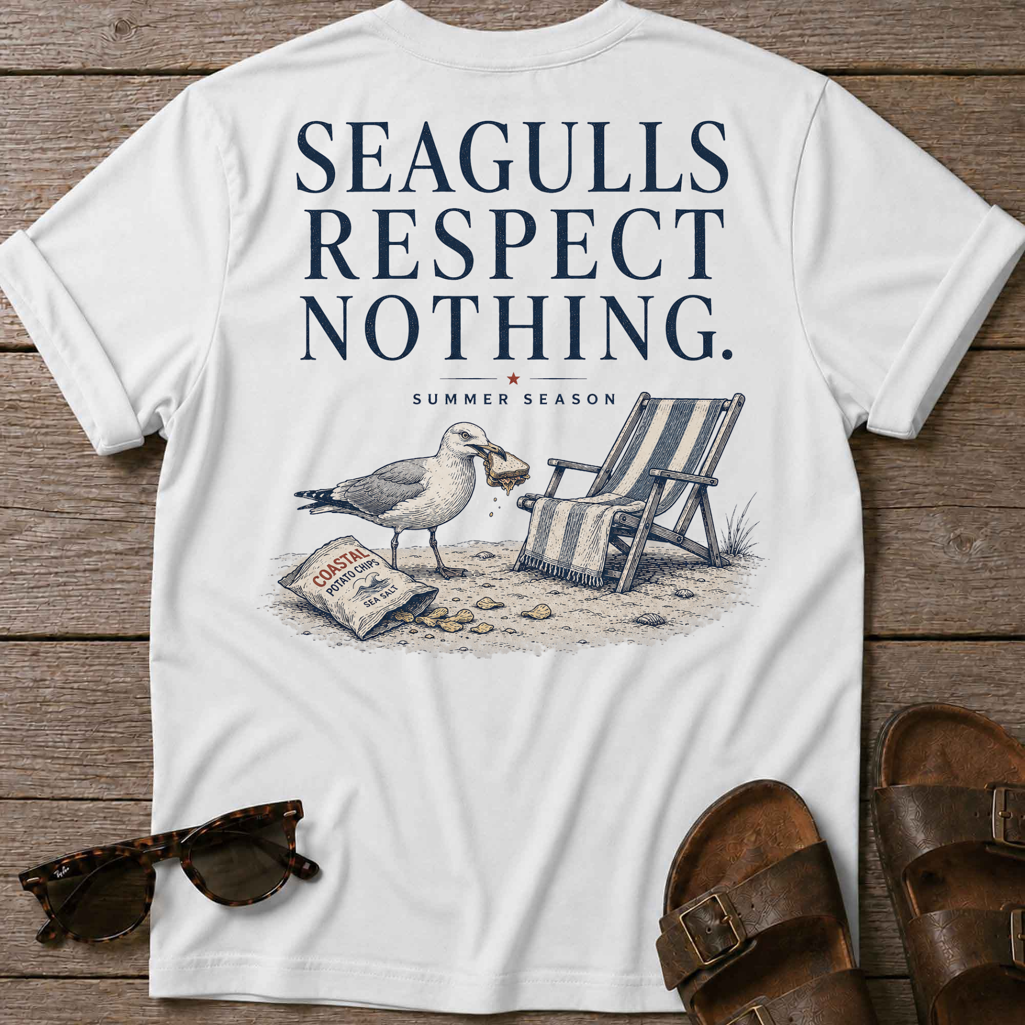 Seagulls respect nothing Back T-Shirt