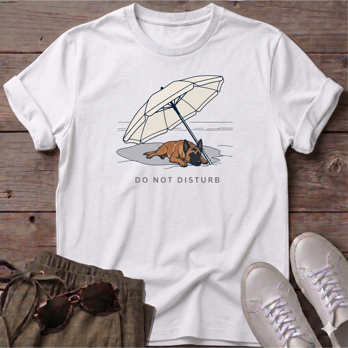 Do Not Disturb Belgian Malinois T-Shirt in White