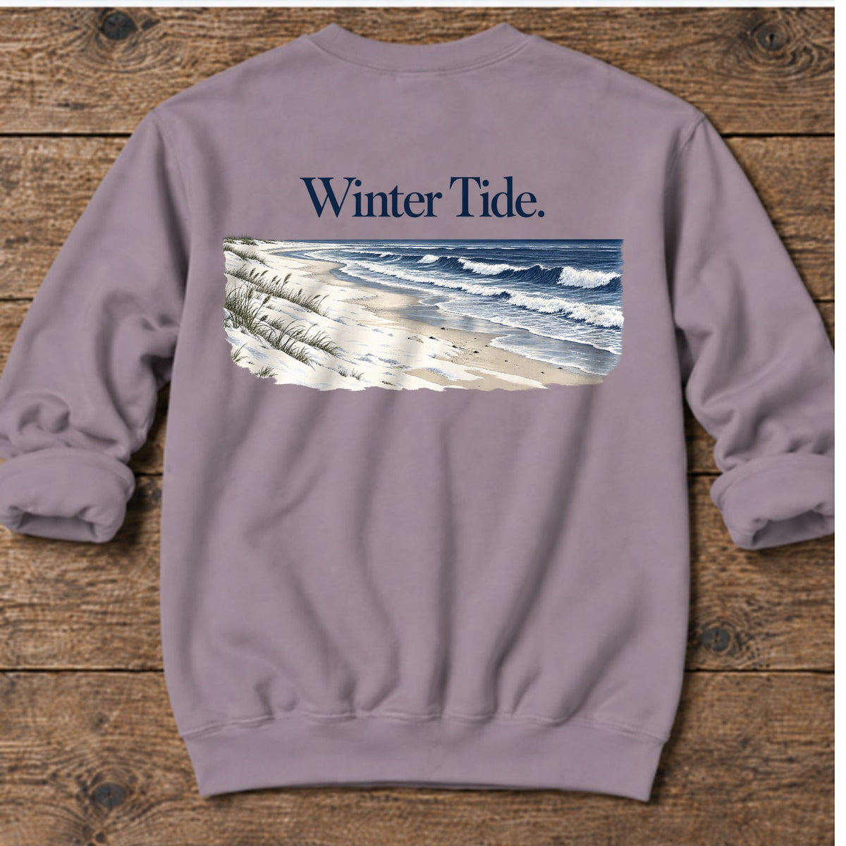 Winter Tide Back Design Midweight Sweatshirt in Paragon, Salty Paws coastal sweatshirt